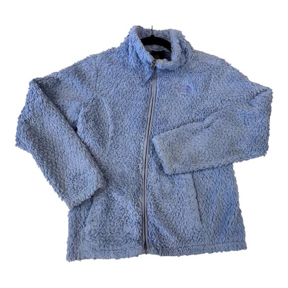 The North Face Jacket Girls Medium 10/12 Purple High Pile Fleece Fuzzy - Picture 1 of 11